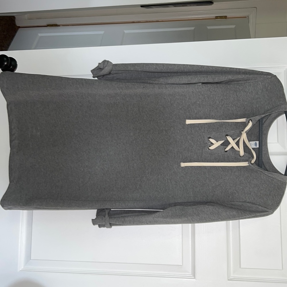 Medium gray Old Navy dress. Sleeves are rolled up in pic but can be unrolled